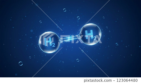 未來能源！氫分子的插圖 123064480