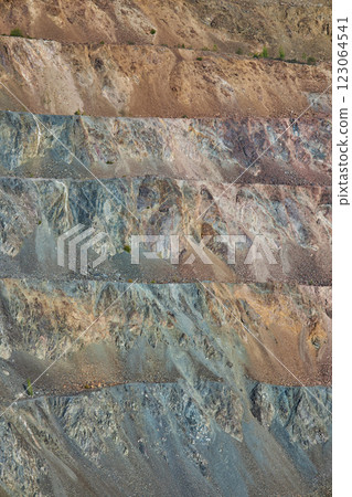 close-up view of a geological formation, layered strata Natural background close-up view of a geological formation, layered strata Natural background 123064541