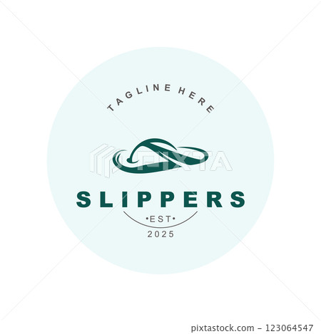 Slippers Logo creative Design vintage Concept Illustration Symbol Icon 123064547