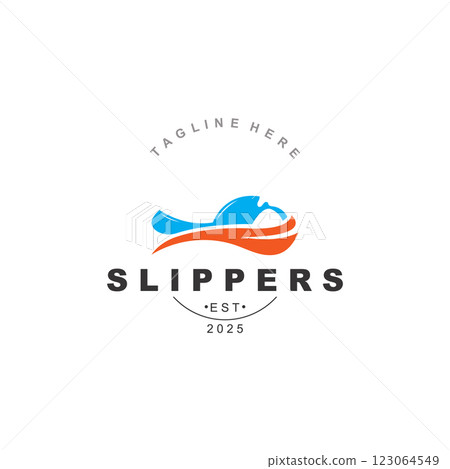 Slippers Logo creative Design vintage Concept Illustration Symbol Icon 123064549