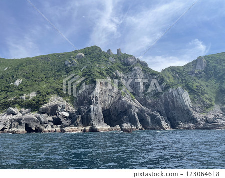 Columnar joints in the Danjo Islands of the Goto Islands 123064618