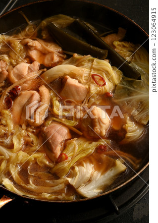 chicken cabbage pot 123064915