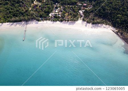 Tropical beach with blue sky Koh Kood or Koh Kut Thailand. 123065005