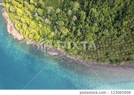 Tropical beach with blue sky Koh Kood or Koh Kut Thailand. 123065006