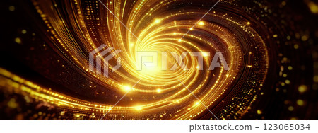 抽象的金色光芒漩渦的 3d 插圖 抽象的金色光芒漩渦的 3d 插圖 123065034