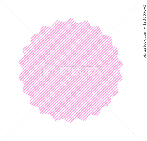 可愛的鋸齒狀圓圈,帶有粉紅色斜條紋 - 簡單而流行的框架裝飾部分 可愛的鋸齒狀圓圈,帶有粉紅色斜條紋 - 簡單而流行的框架裝飾部分 123065043