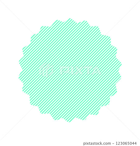 帶有斜條紋圖案的可愛鋸齒狀圓圈 - 簡單而流行的框架裝飾部件 帶有斜條紋圖案的可愛鋸齒狀圓圈 - 簡單而流行的框架裝飾部件 123065044