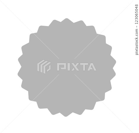 Cute jagged gray circle with rounded corners - Simple and pop decorative design material for frames 123065048