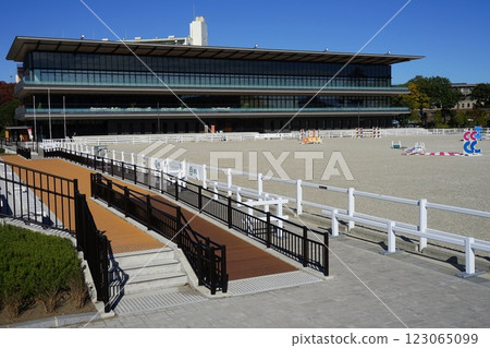 The main arena of Bajikoen shines against the blue sky. November, Setagaya 1248 Main Arena, Bajikoen 123065099