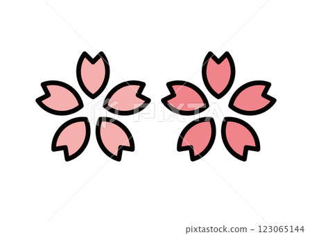 櫻花，簡單，粉紅色，明暗 123065144