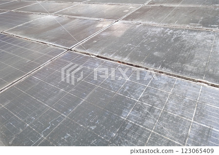 Close-up of a dirty solar panel Dirty solar panel Close-up of a dirty solar panel Dirty solar panel 123065409