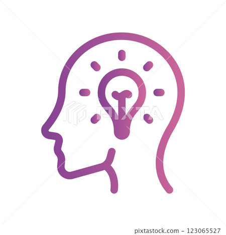 A simple icon for the theme, man head, light bulb A simple icon for the theme, man head, light bulb 123065527