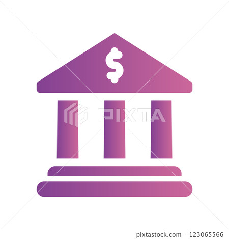 A straightforward icon for the bank building 123065566