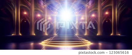 3d illustration background of a spotlit stage 123065616