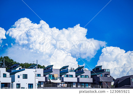 晴朗的天空和浮雲 晴朗的天空和浮雲 123065921