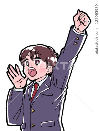 Illustration of cheering students Illustration of cheering students 123065980