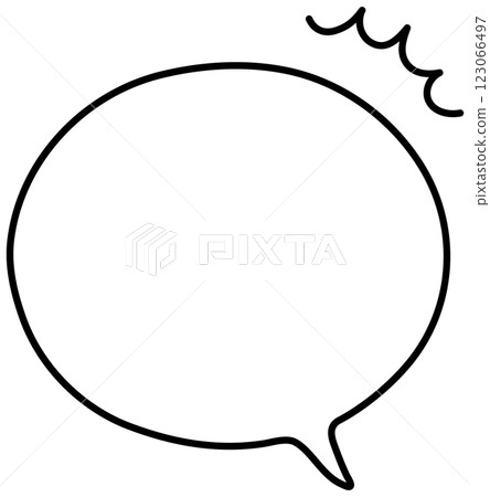 圓形語音氣泡和波浪線的黑白插圖 圓形語音氣泡和波浪線的黑白插圖 123066497