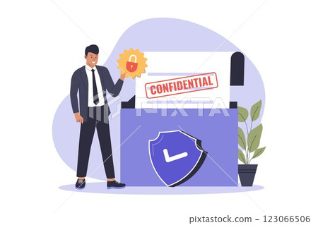 Illustration of Confidential document Illustration of Confidential document 123066506