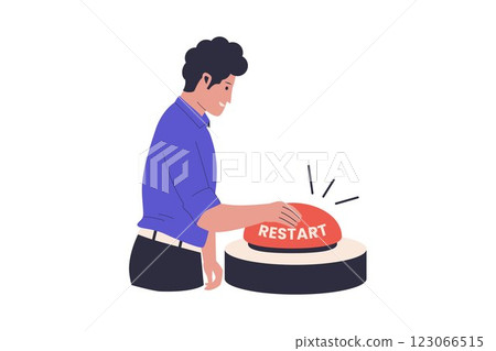 Illustration of restart business concept 123066515