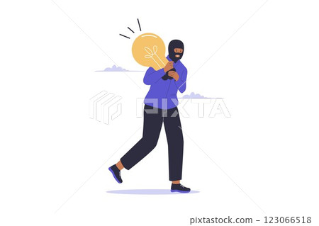 Illustration of thief stealing idea concept 123066518