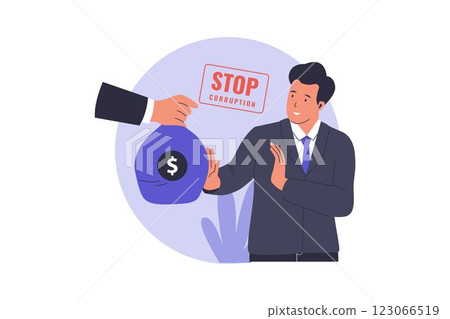 Illustration of stop corruption concept 123066519