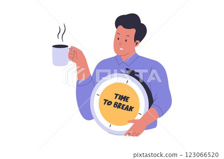 Illustration of break time concept 123066520
