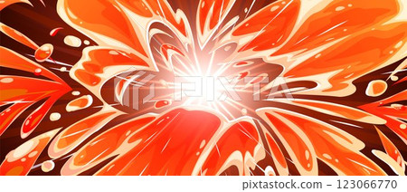 Comic paint splash and bright light effect 123066770