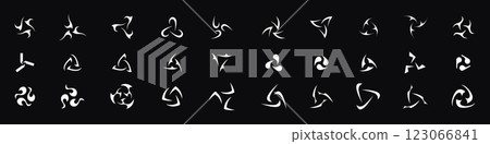 Abstract tribal symbols with a Y2K aesthetic 123066841