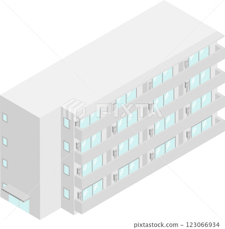 等距陽台上有熱水器的公寓大樓圖片素材 等距陽台上有熱水器的公寓大樓圖片素材 123066934