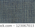 Blue jean texture. Blank denim cloth textile background. jean fabric.  Dark navy material. Indigo vintage style. Copy space 123067013