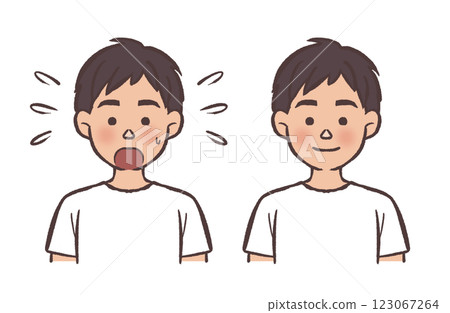 Simple male facial expression illustration Simple male facial expression illustration 123067264