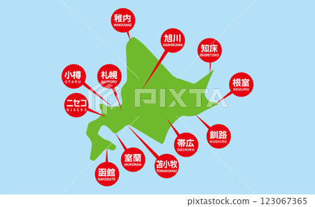Hokkaido map illustration 123067365