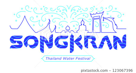 songkran thailand water festival banner design modern minimalism 123067396