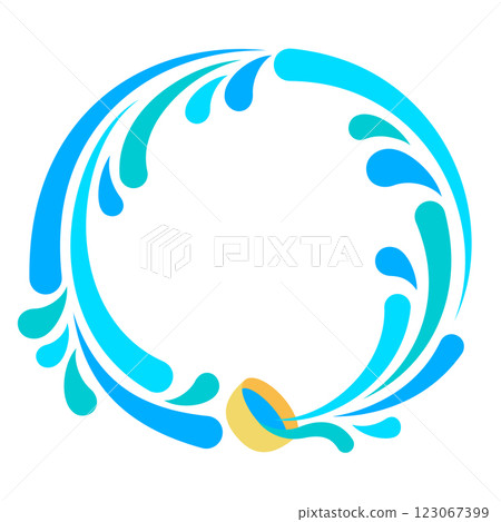 water splashing round shape border frame celebrate songkran festival 123067399