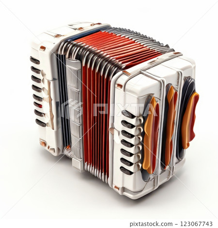 an AI Image Generator, White and Red Accordion Isolated an AI Image Generator, White and Red Accordion Isolated 123067743