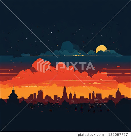 an AI Image Generator, Silhouetted Against Spectacular Sunset an AI Image Generator, Silhouetted Against Spectacular Sunset 123067757