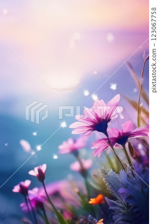the AI Image Generator, Vibrant Pink Cosmos Flowers in Bloom With a Soft-Focus Natural the AI Image Generator, Vibrant Pink Cosmos Flowers in Bloom With a Soft-Focus Natural 123067758