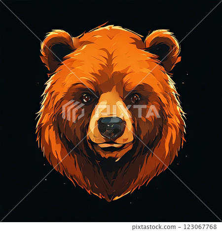 the AI Image Generator, Illustrated Portrait of a Black Bear Against a Warm the AI Image Generator, Illustrated Portrait of a Black Bear Against a Warm 123067768