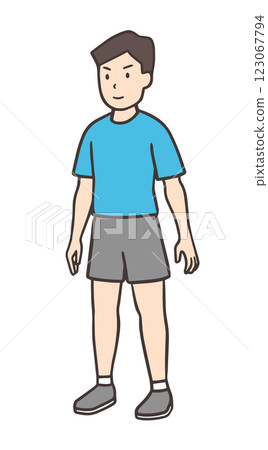 站立男人的全身 02，對角線構圖 123067794