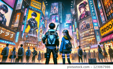 未來城市景觀:秋葉原影像 未來城市景觀:秋葉原影像 123067986