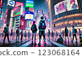 Image of Shibuya's futuristic streetscape 123068164