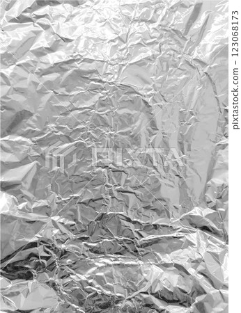 Silver foil wrinkled vector texture, realistic aluminum paper sheet, crumple metallic surface background chrome backdrop Silver foil wrinkled vector texture, realistic aluminum paper sheet, crumple metallic surface background chrome backdrop 123068173