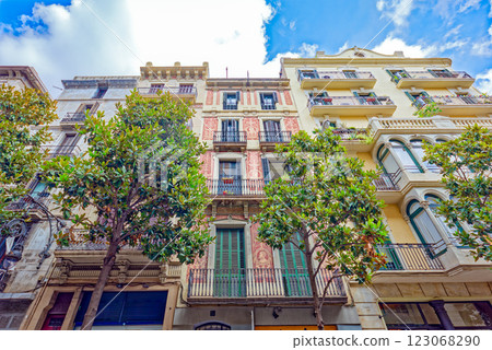Gracia, grace district area of the Mediterranean city of Barcelona. Gracia, grace district area of the Mediterranean city of Barcelona. 123068290