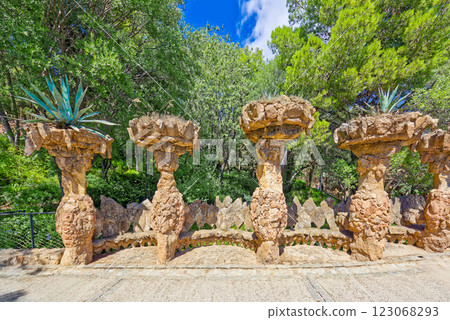 Barcelona. Gorgeous and amazing Park Guel . Barcelona. Gorgeous and amazing Park Guel . 123068293