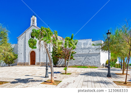 Iconic church of St. Bartholomew and St. Thecla. Sitges. 123068333