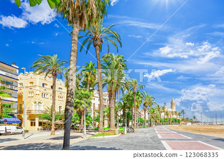 Seafront of Sitges,a beautiful town near Barcelona. Seafront of Sitges,a beautiful town near Barcelona. 123068335