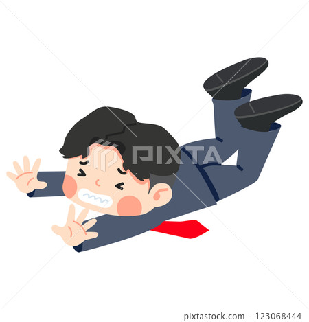 Male businessman slips and falls Male businessman slips and falls 123068444