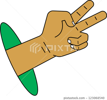 hand show scissors hand on transparent background. vector illustration of scissors hand. cartoon design element. playing rock paper scissors. hand show scissors hand on transparent background. vector illustration of scissors hand. cartoon design element. playing rock paper scissors. 123068540