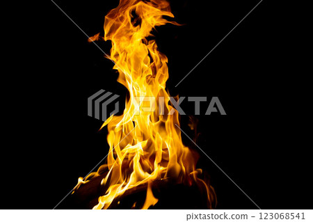 Burning flame or fire isolated on black background. Burning flame or fire isolated on black background. 123068541