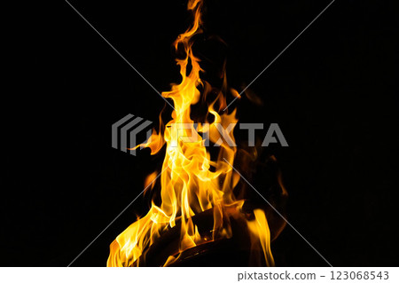 Burning flame or fire isolated on black background. Burning flame or fire isolated on black background. 123068543